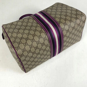 Gucci Boston canvas GG handbag purple beige